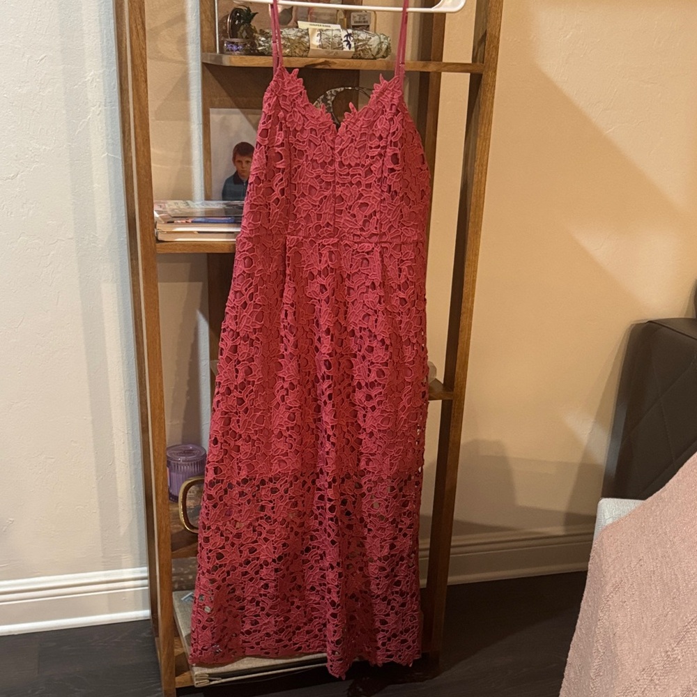 Francesca's Collections Rose Lace Maxi Dress